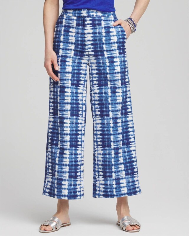 Tie-Dye Linen Cropped Pants - image 2